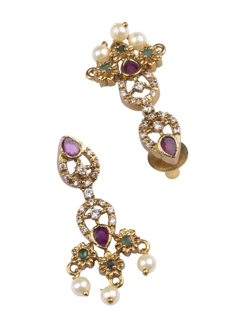 multi colored alloy necklaces and earring - 22181257 -  Standard Image - 4