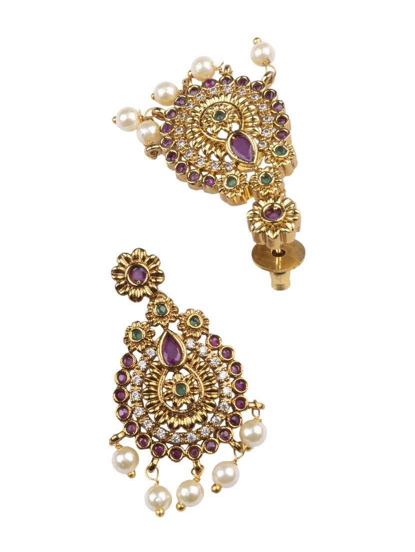 gold alloy necklaces and earring - 22181260 -  Standard Image - 4