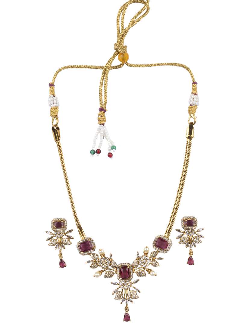 red alloy necklaces and earring - 22181264 -  Standard Image - 1