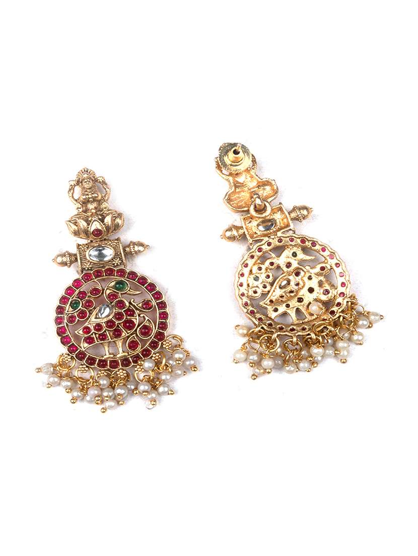 women gold plated necklace and earring set - 22181289 -  Standard Image - 4