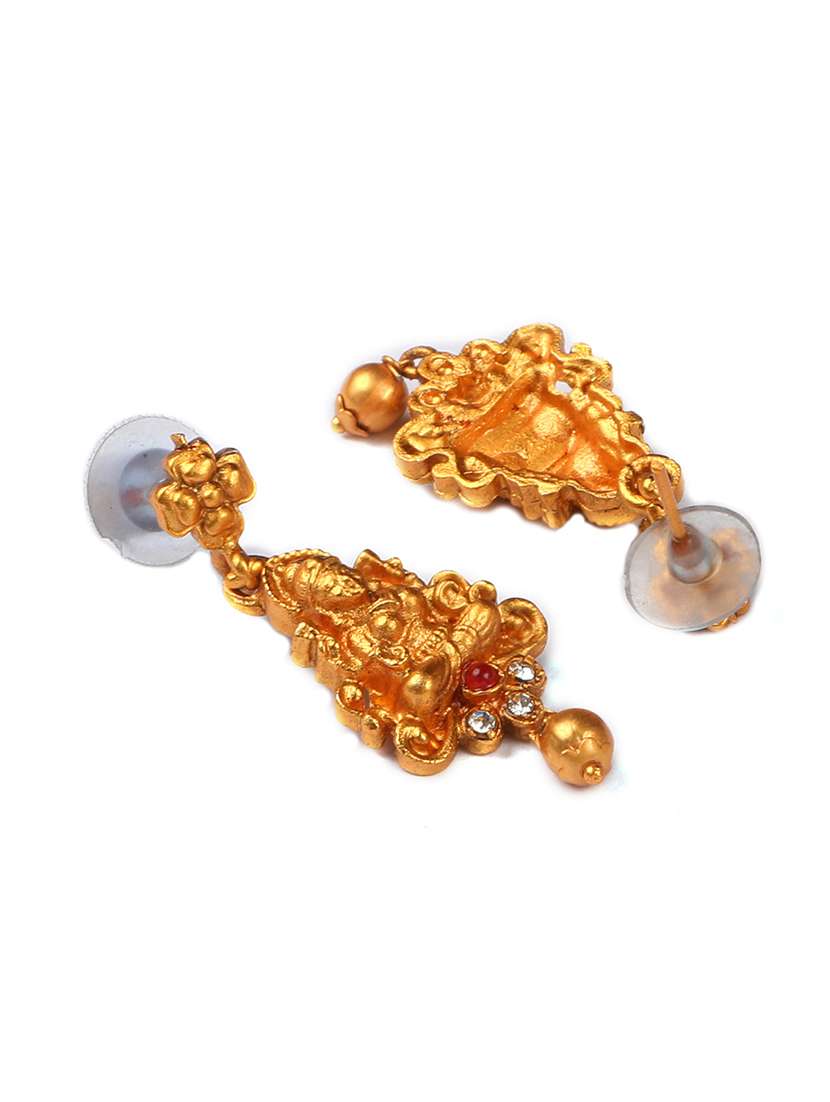 women gold plated multicolor stone studded necklace set - 22181293 -  Standard Image - 4