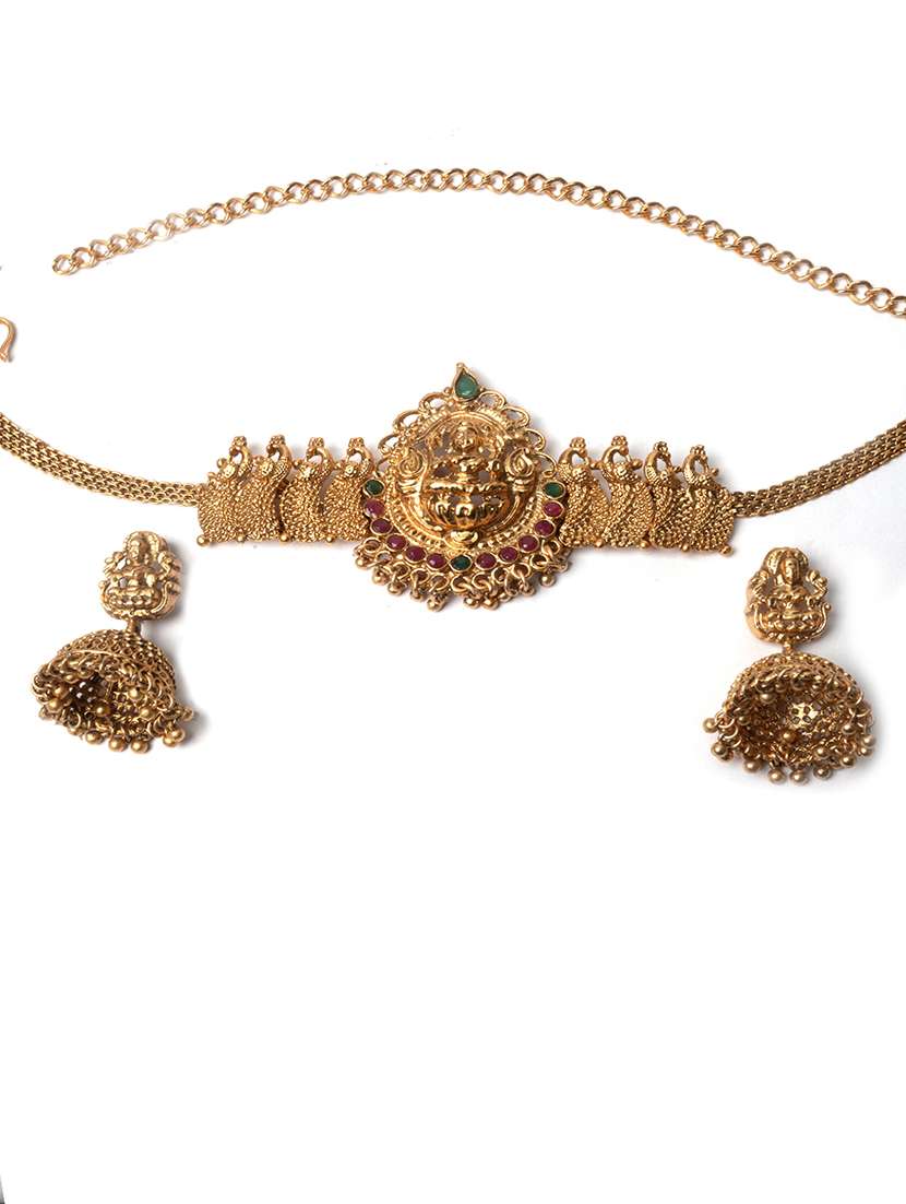 women gold plated goddess choker set - 22181297 -  Standard Image - 1