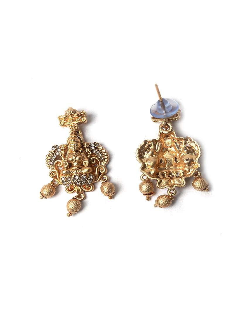 women gold plated necklace and earring set - 22181301 -  Standard Image - 4