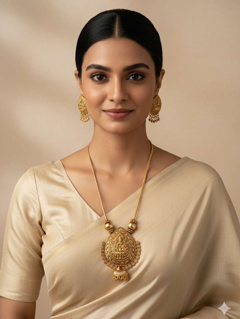 women alloy necklace and earrings set - 22181306 -  Standard Image - 1