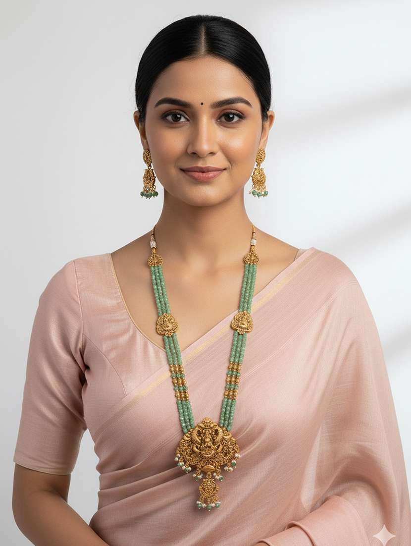 women alloy necklace and earrings set - 22181309 -  Standard Image - 1