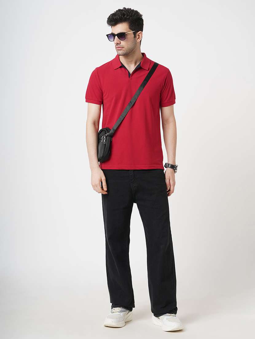 men solid short sleeve polo t-shirt - 22181395 -  Standard Image - 4