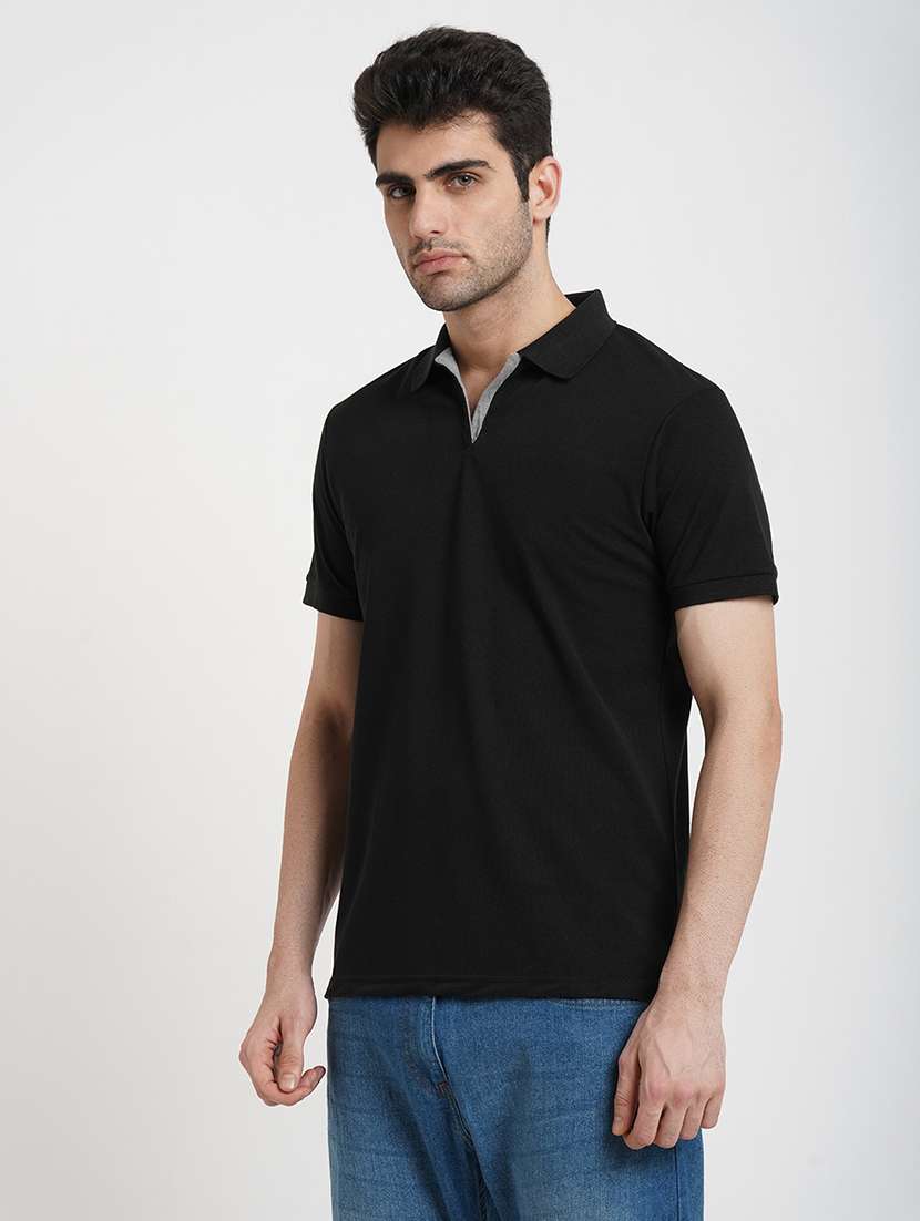 men solid short sleeve polo t-shirt - 22181400 -  Standard Image - 1