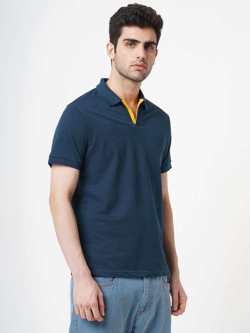 men solid short sleeve polo t-shirt - 22181401 -  Standard Image - 1