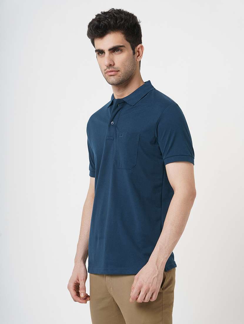men solid short sleeve polo t-shirt - 22181411 -  Standard Image - 1