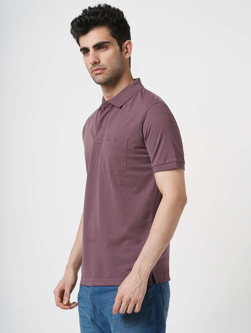 men solid short sleeve polo t-shirt - 22181412 -  Standard Image - 1