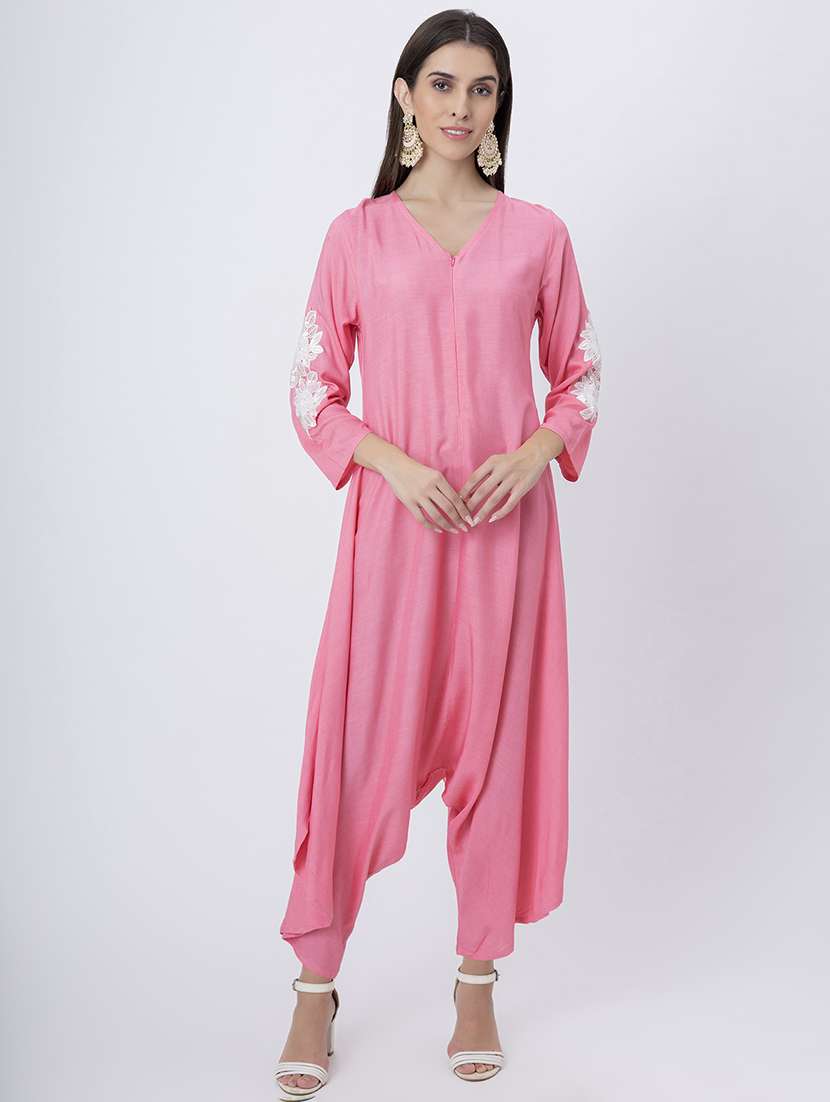 women embroidered long sleeve ethnic jumpsuit - 22181414 -  Standard Image - 1