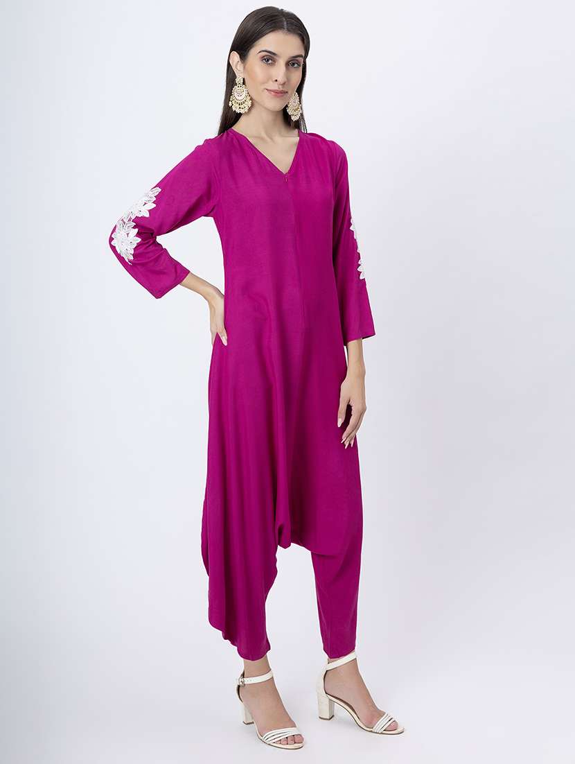 women embroidered long sleeve ethnic jumpsuit - 22181415 -  Standard Image - 1