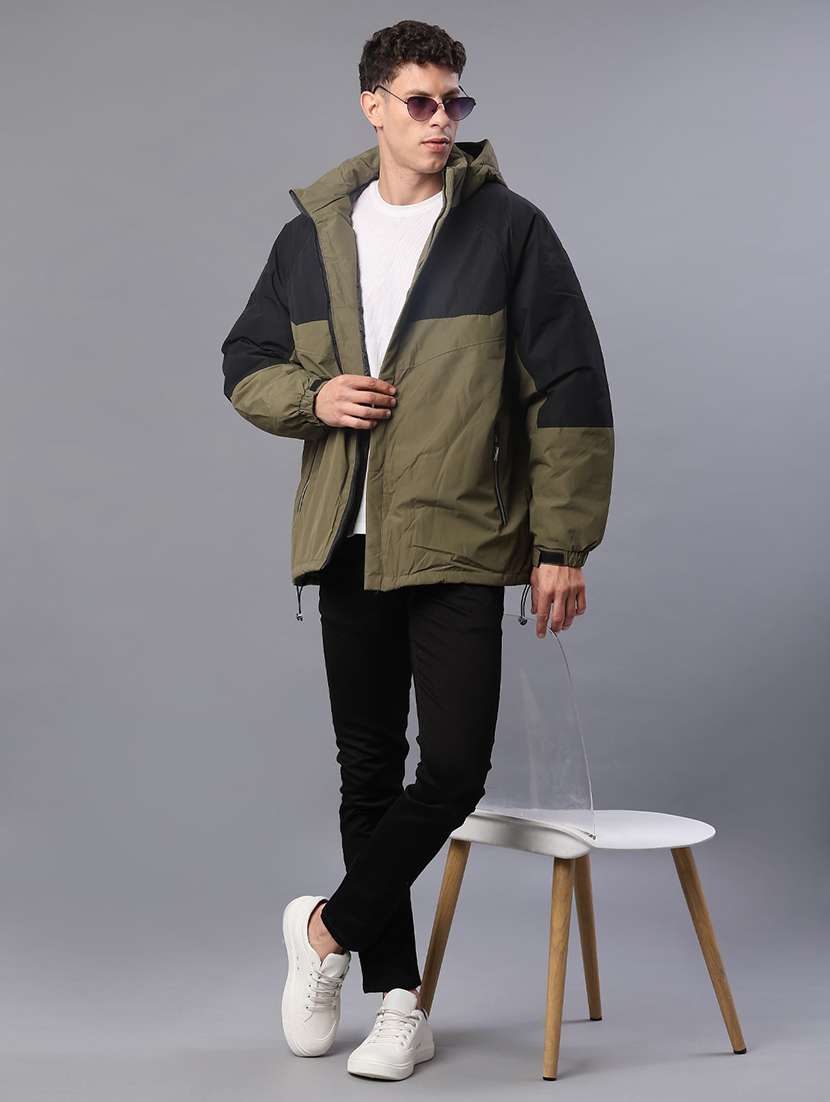 men color blocked long sleeve hooded quilted jacket - 22181416 -  Standard Image - 4