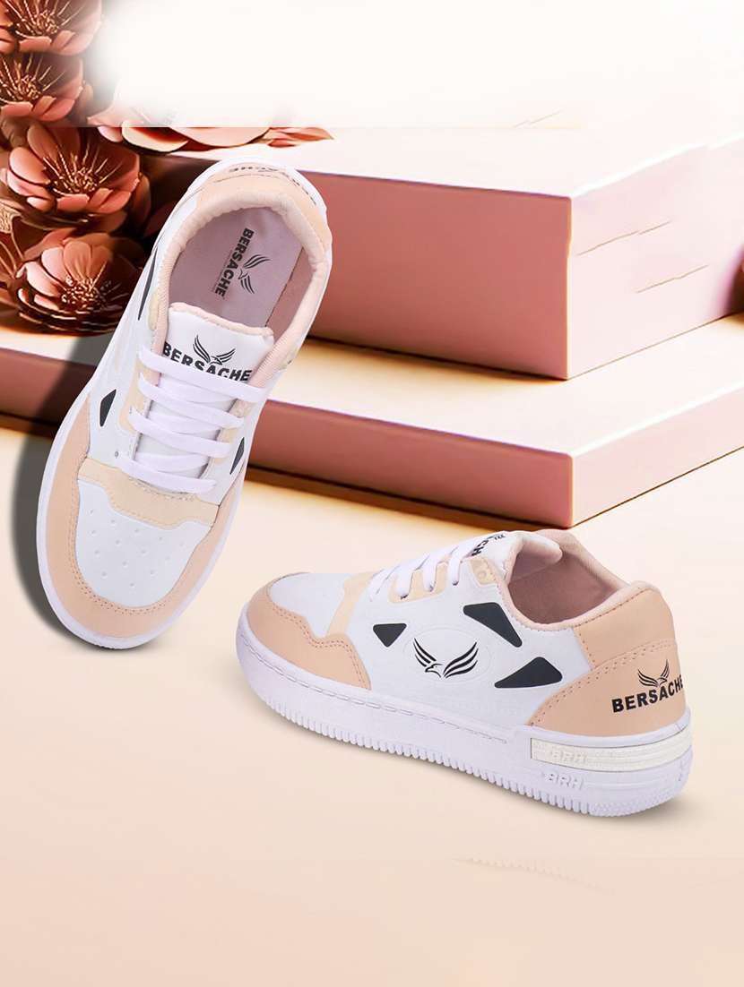 women beige lace-up sneaker