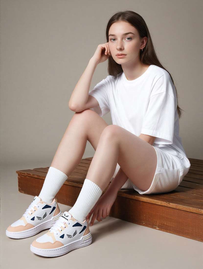 women beige lace-up sneaker - 22181423 -  Standard Image - 4