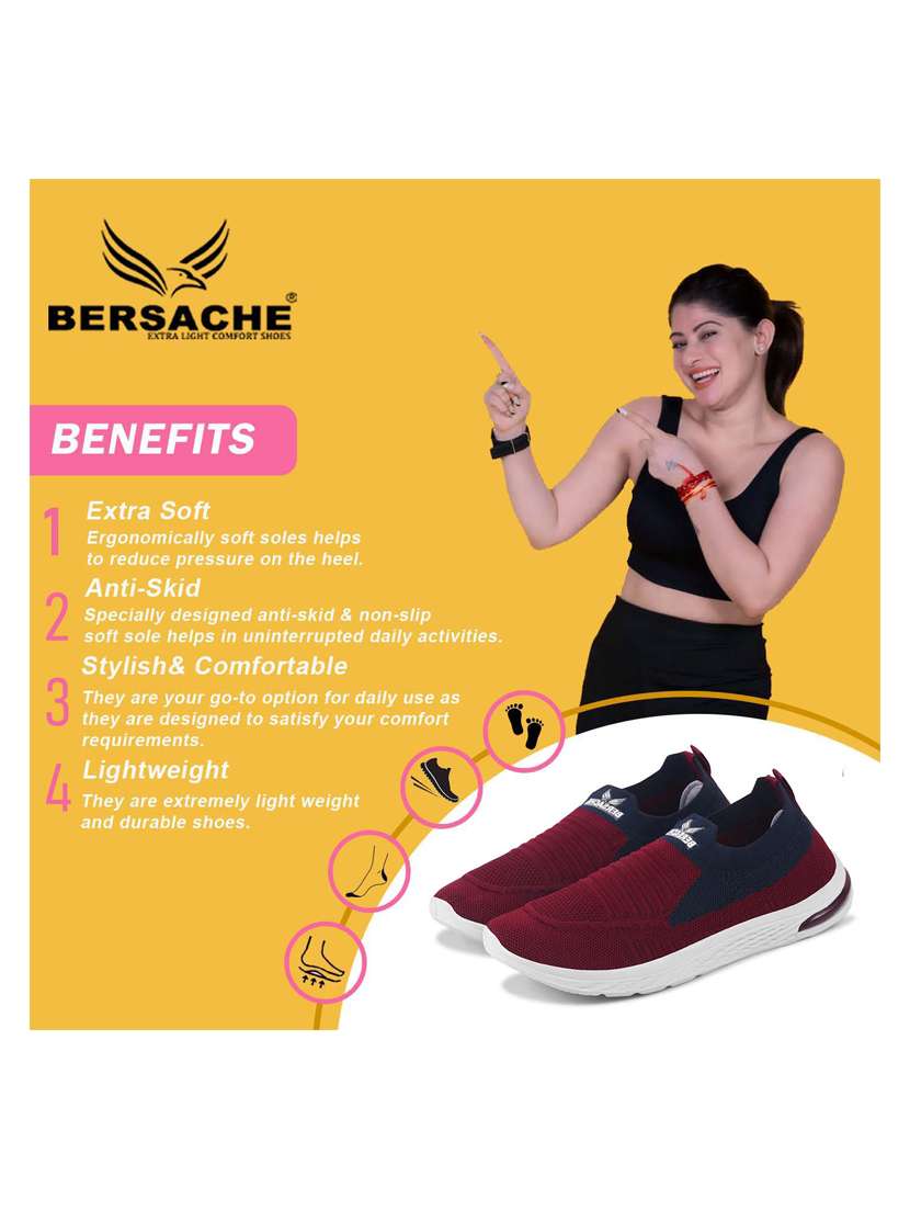 women maroon slip on sports shoe - 22181425 -  Standard Image - 4