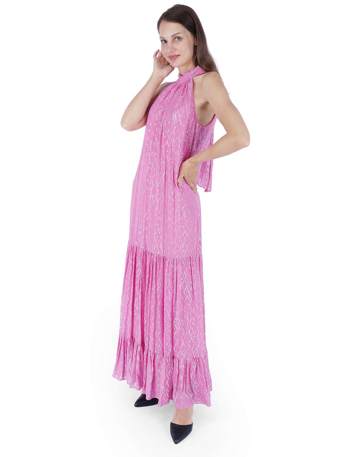 women embellished halter neck tiered dress - 22181436 -  Standard Image - 1