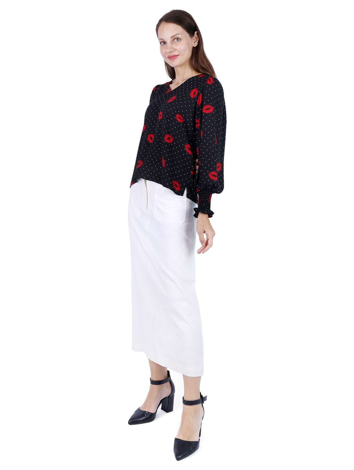 women printed puff sleeve regular top - 22181470 -  Standard Image - 1