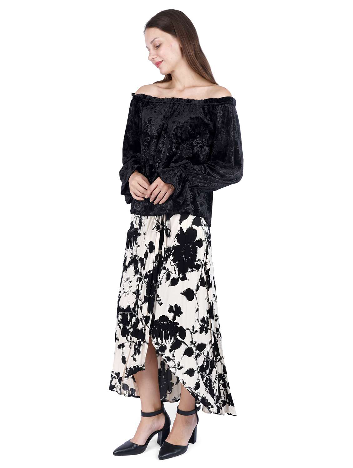 women self designed off shoulder top - 22181472 -  Standard Image - 1