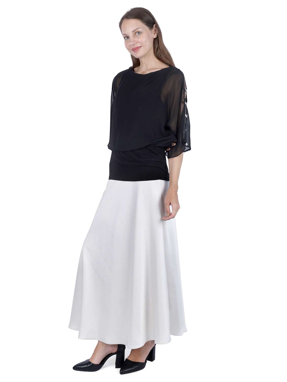 women black solid slit sleeve regular top - 22181473 -  Standard Image - 1
