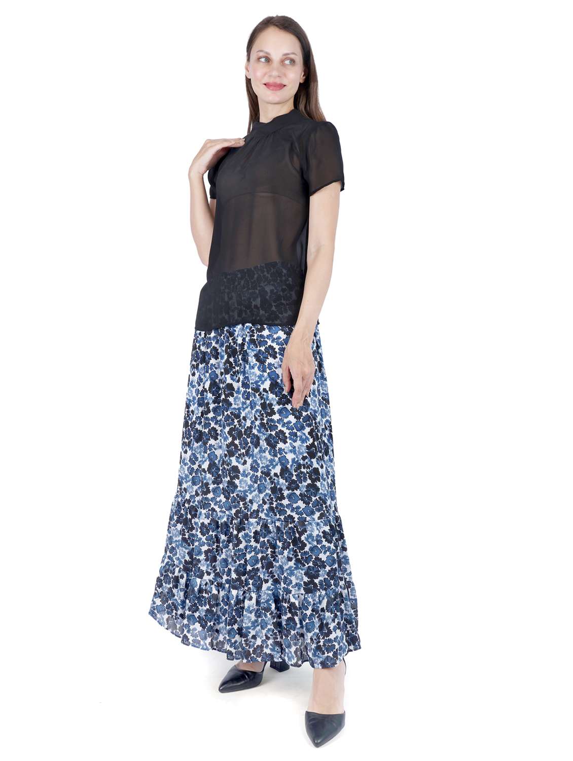 women solid puff sleeve regular top - 22181477 -  Standard Image - 1