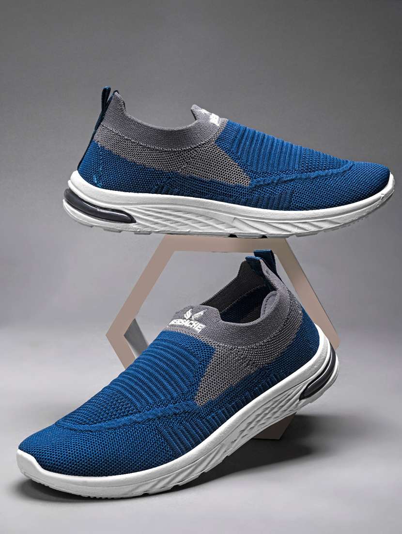 women blue slip on casual shoe