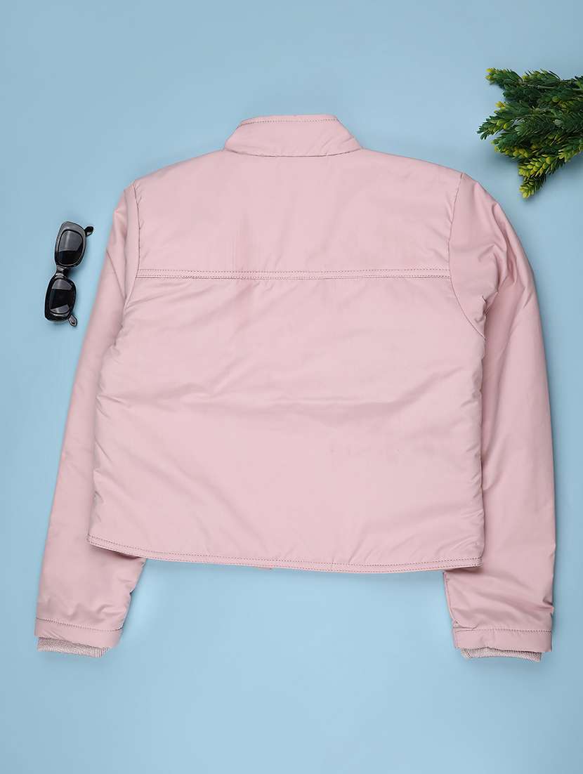 girls solid long sleeve quilted jacket - 22181509 -  Standard Image - 1