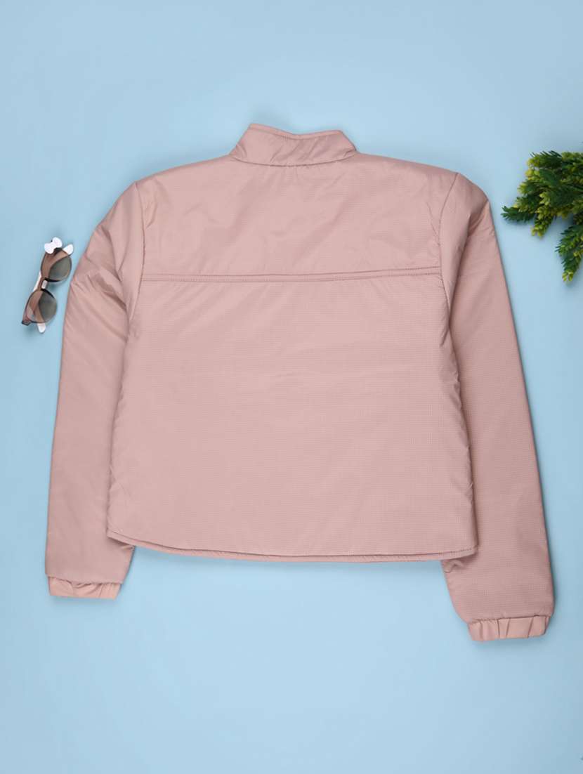 girls solid long sleeve quilted jacket - 22181511 -  Standard Image - 1