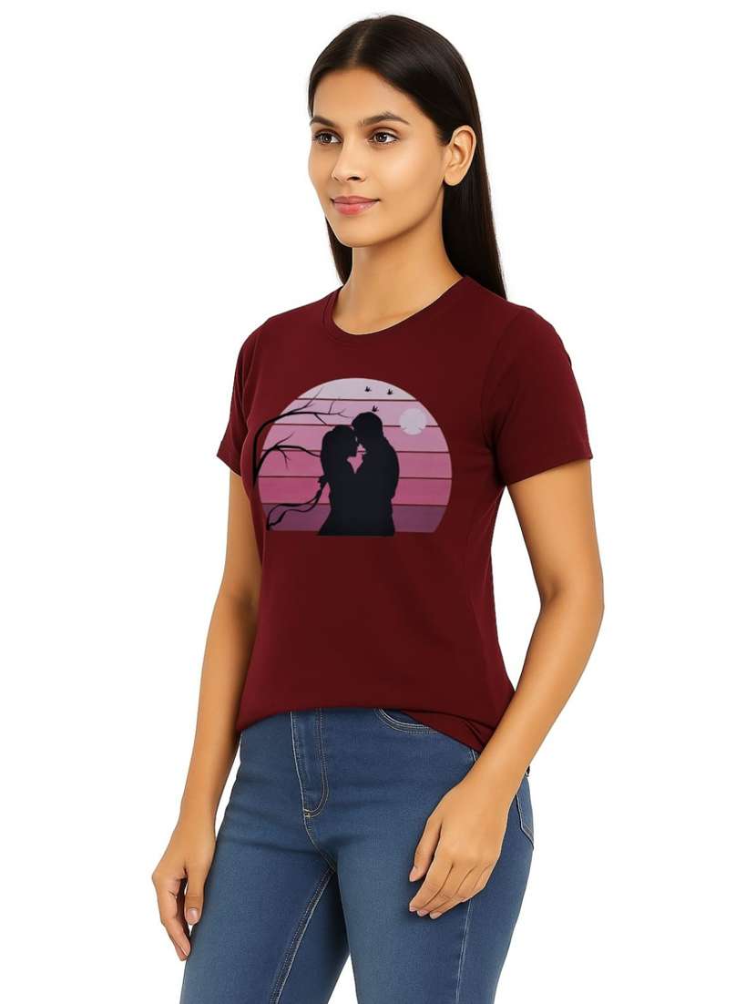 women pringted short sleeve regular fit t-shirt - 22181515 -  Standard Image - 1