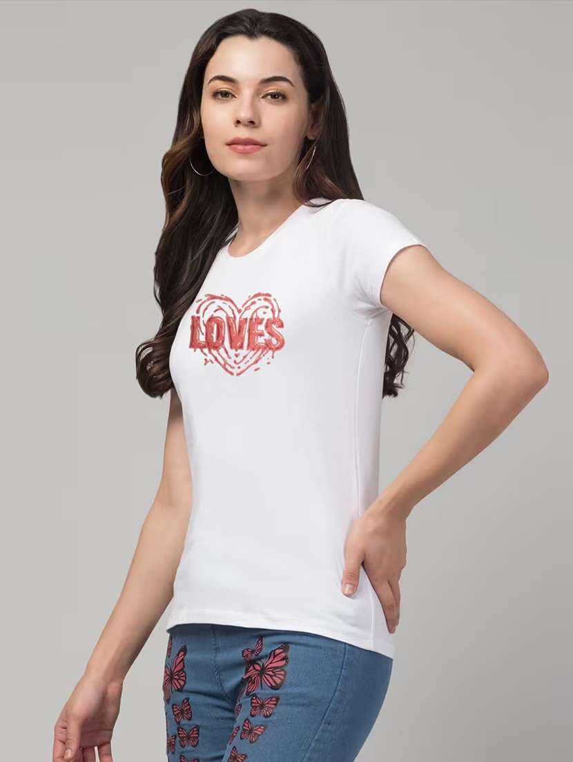women printed short sleeve regular fit t-shirt - 22181537 -  Standard Image - 1