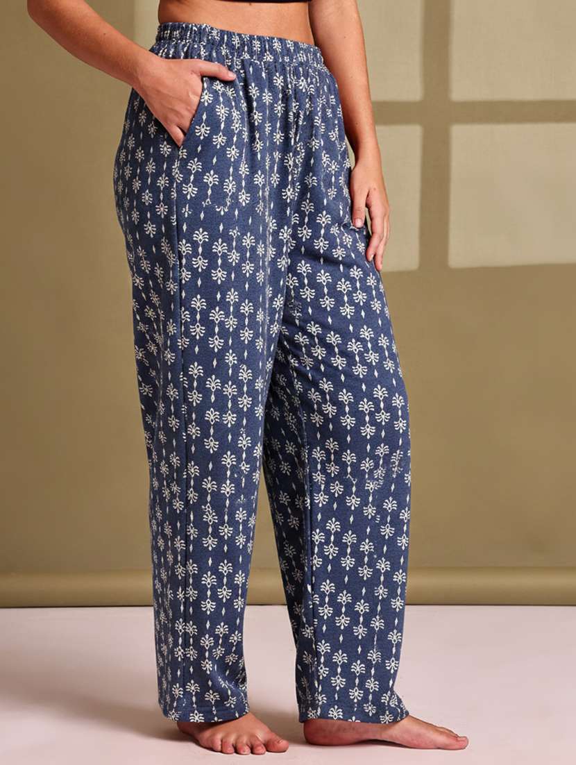 women printed mid rise lounge wear pajama - 22181551 -  Standard Image - 1