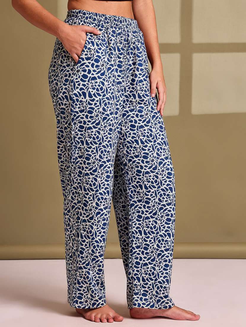 women printed mid rise lounge wear pajama - 22181553 -  Standard Image - 1
