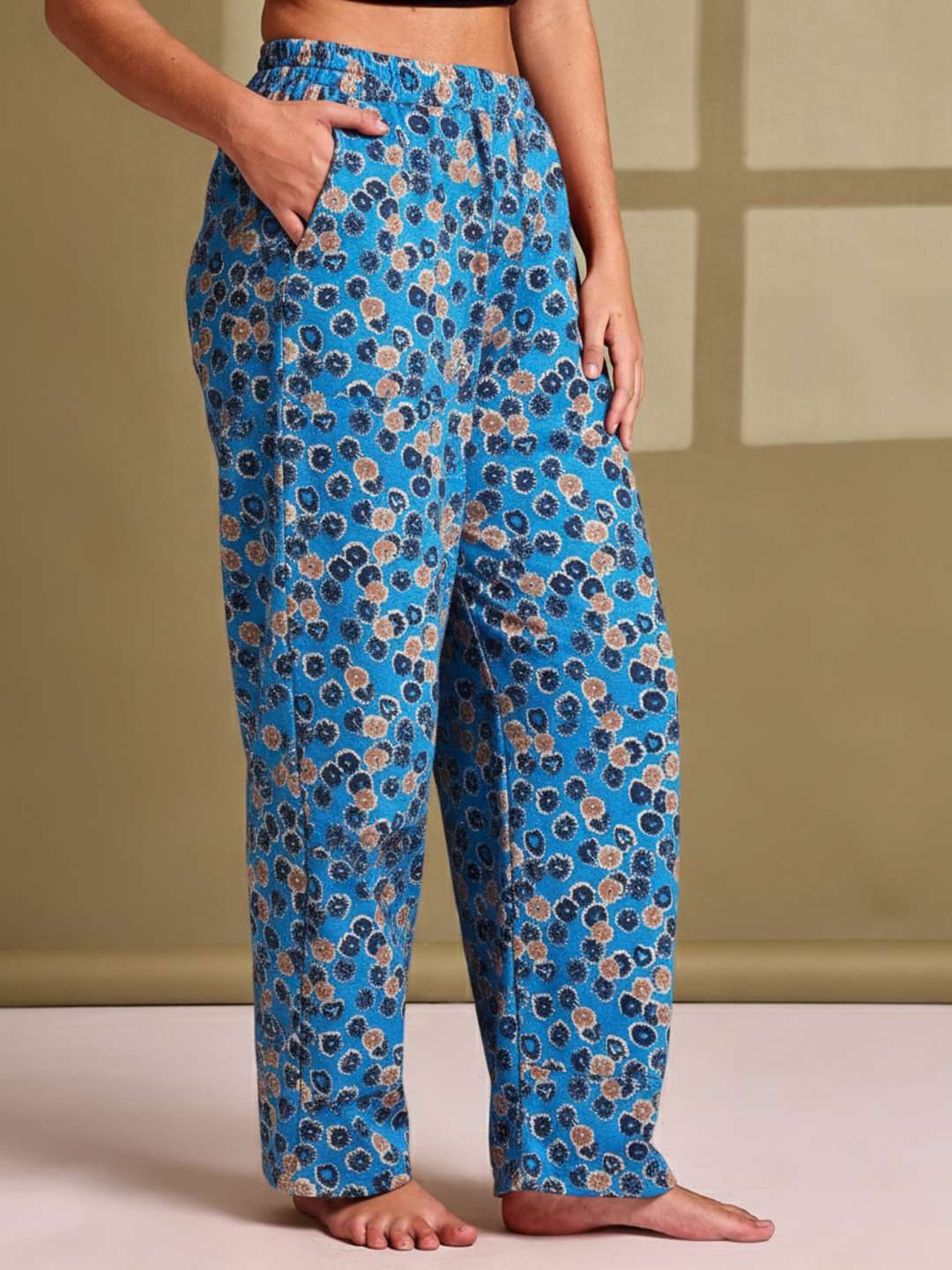 women printed mid rise loungewear pajama - 22181562 -  Standard Image - 1