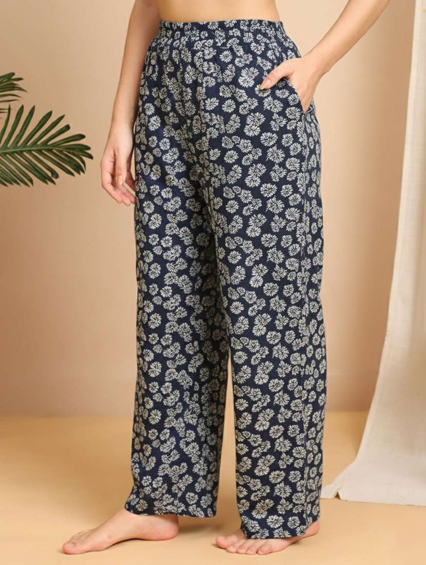 women printed mid rise lounge wear pajama - 22181565 -  Standard Image - 1