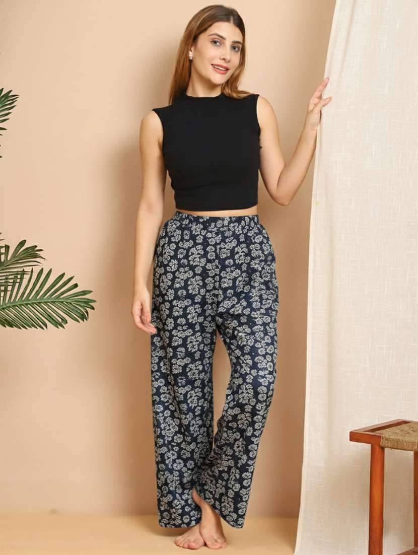 women printed mid rise lounge wear pajama - 22181565 -  Standard Image - 4