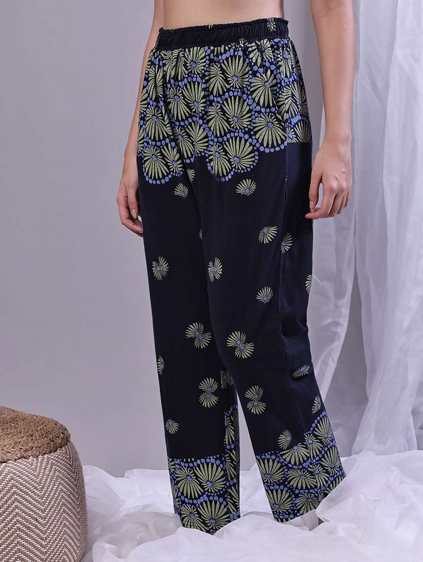 women printed mid rise lounge wear pajama - 22181568 -  Standard Image - 1