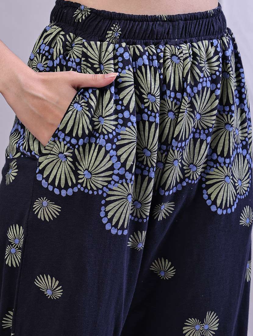 women printed mid rise lounge wear pajama - 22181568 -  Standard Image - 1