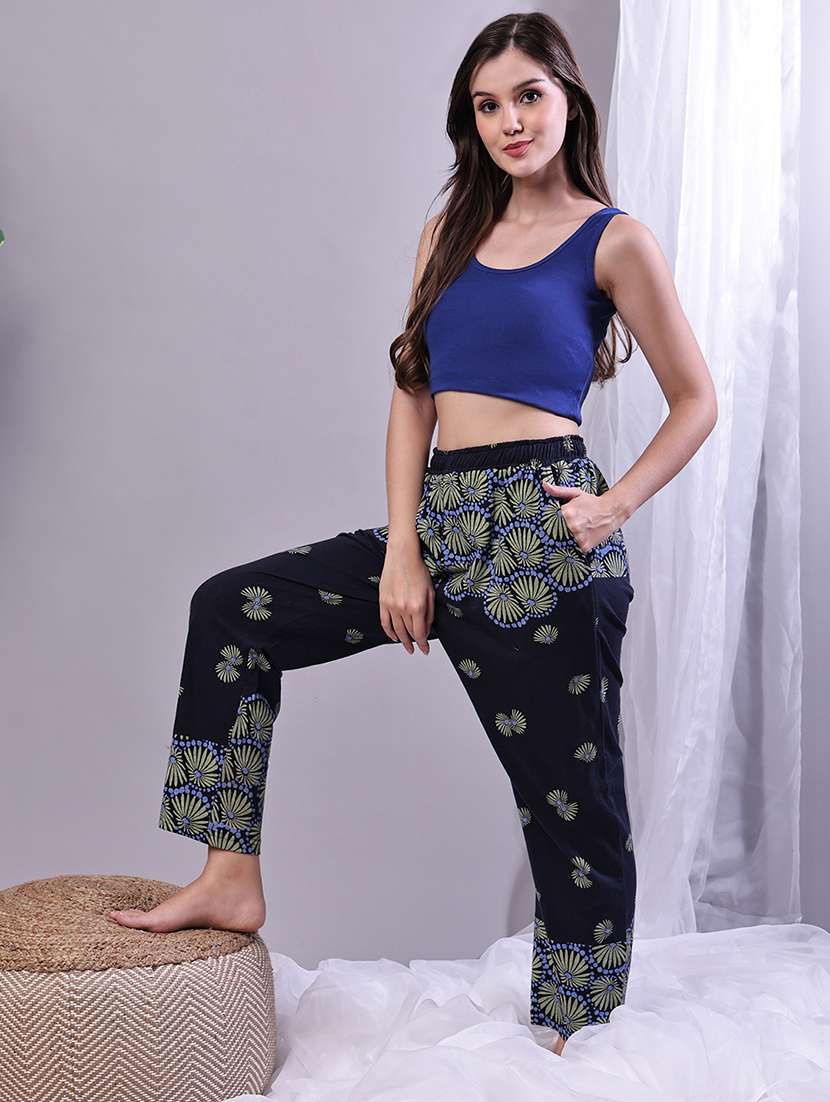 women printed mid rise lounge wear pajama - 22181568 -  Standard Image - 4