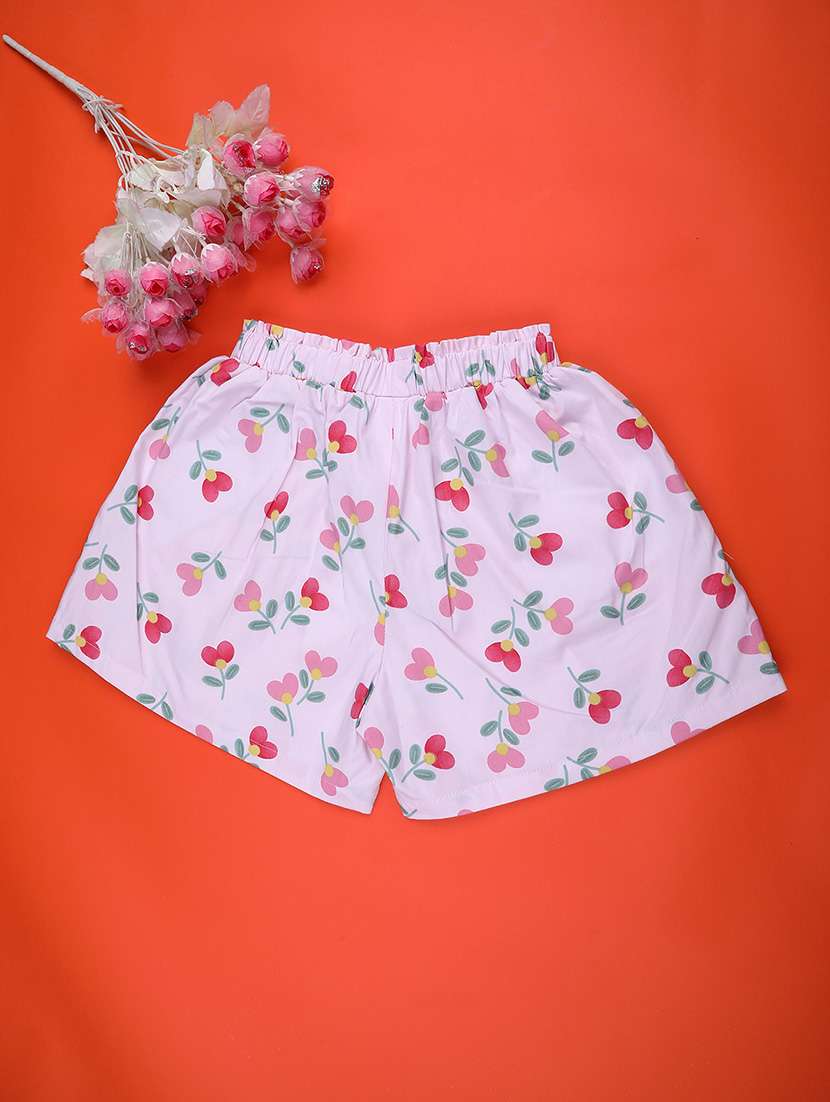 girls printed mid rise shorts - 22181609 -  Standard Image - 1