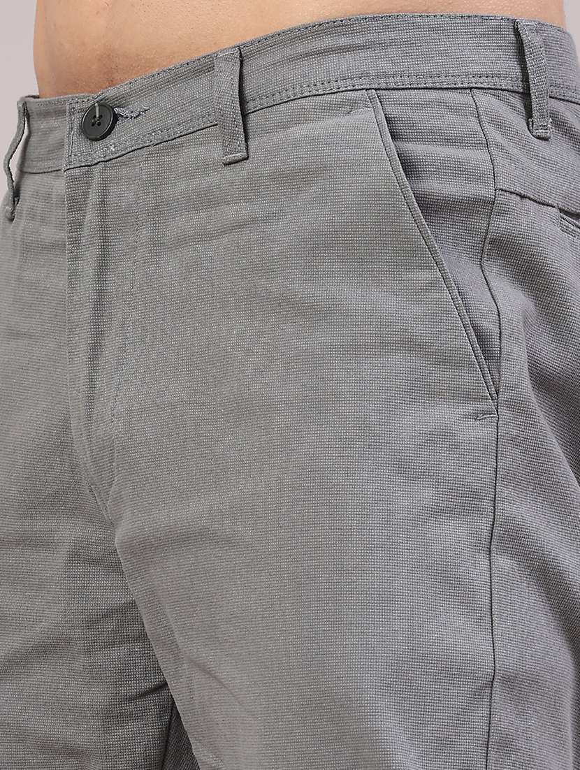 men solid mid rise chinos casual trouser - 22181629 -  Standard Image - 1