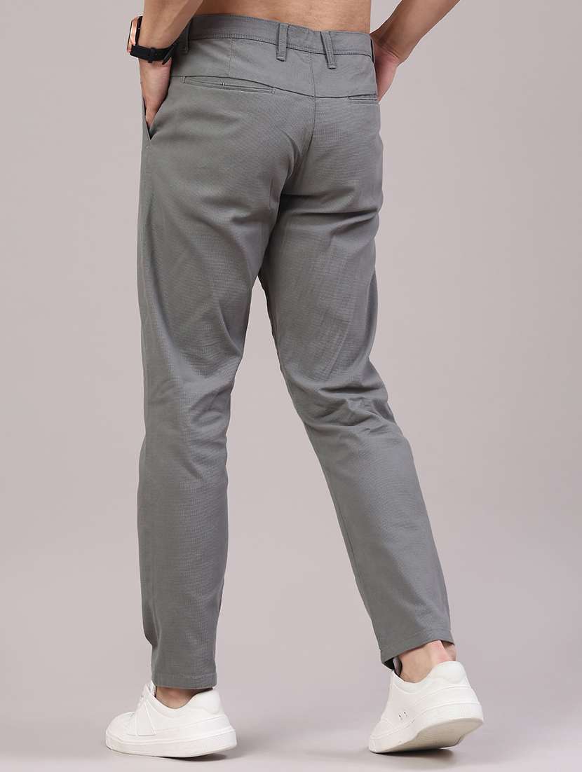 men solid mid rise chinos casual trouser - 22181629 -  Standard Image - 4