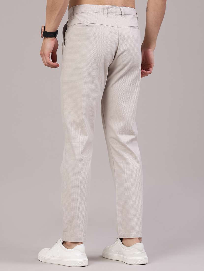 men textured mid rise chinos casual trouser - 22181630 -  Standard Image - 4