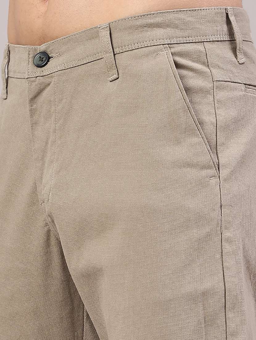 men textured mid rise chinos casual trouser - 22181661 -  Standard Image - 1