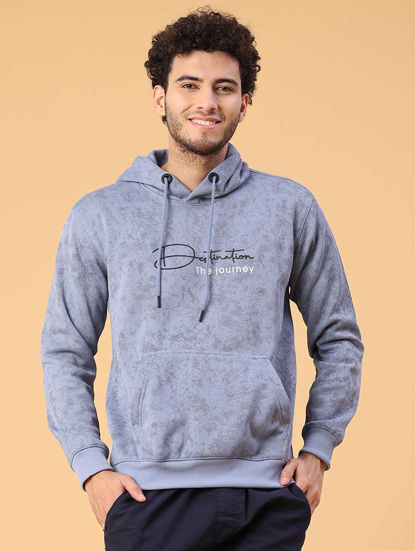 men printed long sleeve regular fit sweatshirt