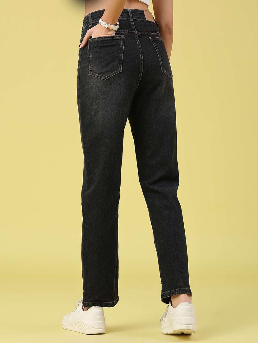 women solid mid rise straight jeans - 22181703 -  Standard Image - 4