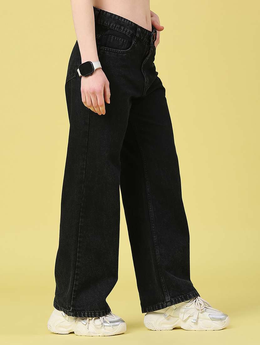 women solid mid rise relaxed jeans - 22181704 -  Standard Image - 1