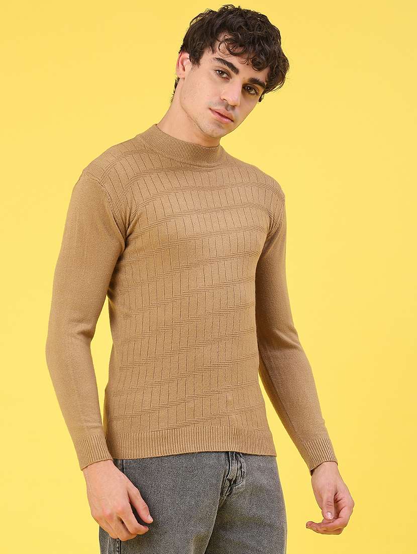 men solid mock neck long sleeve pullover - 22181818 -  Standard Image - 1