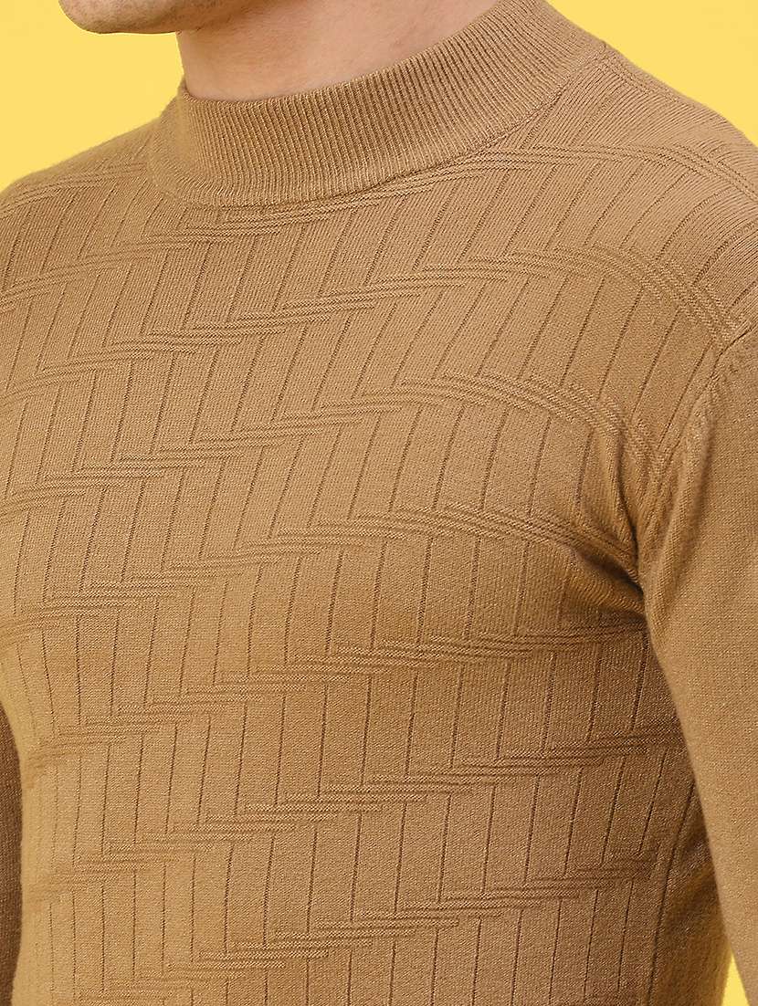 men solid mock neck long sleeve pullover - 22181818 -  Standard Image - 4
