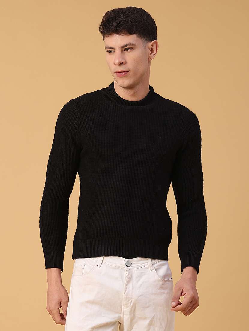 men self design long sleeve regular fit pullover  - 22181820 -  Standard Image - 1