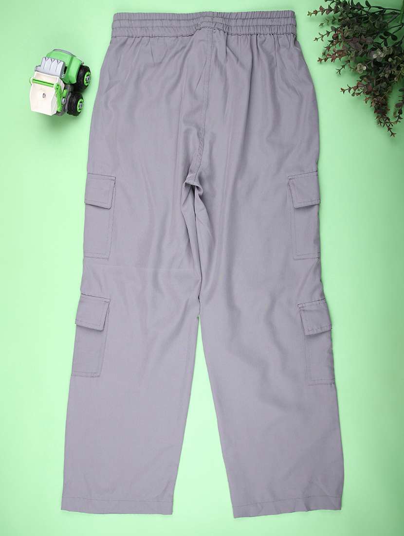 girls solid mid rise cargo - 22181830 -  Standard Image - 1